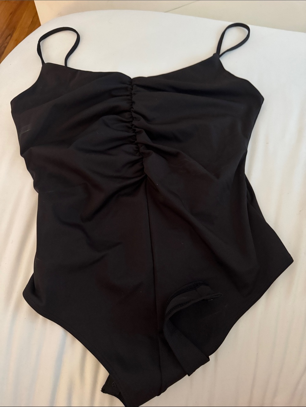 Black Ruched Front Women's BodySuit